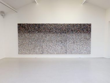 Triptyque de Kim Chun Hwan, dans la veine du mouvement Dansaekhwa.